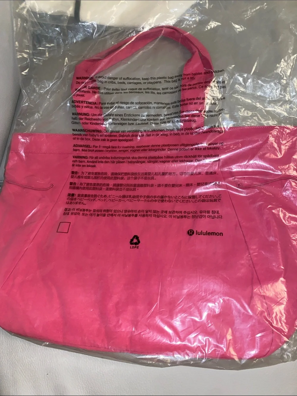 lululemon athletica Hot Pink Tote lululemon athletica Hot Pink Tote